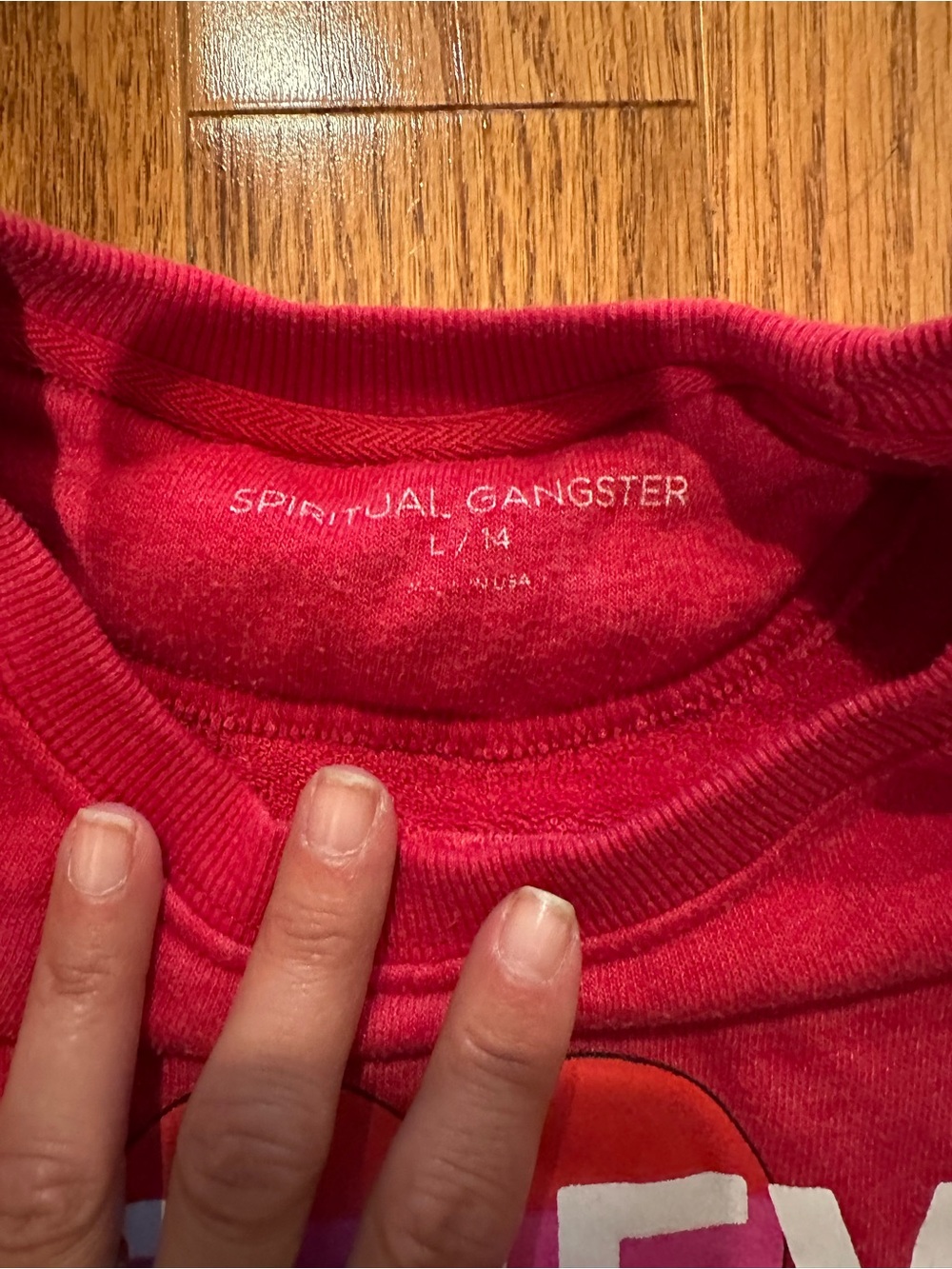 Spiritual Gangster Red Graphic Crewneck Sweatshirt - Picture 3 of 4